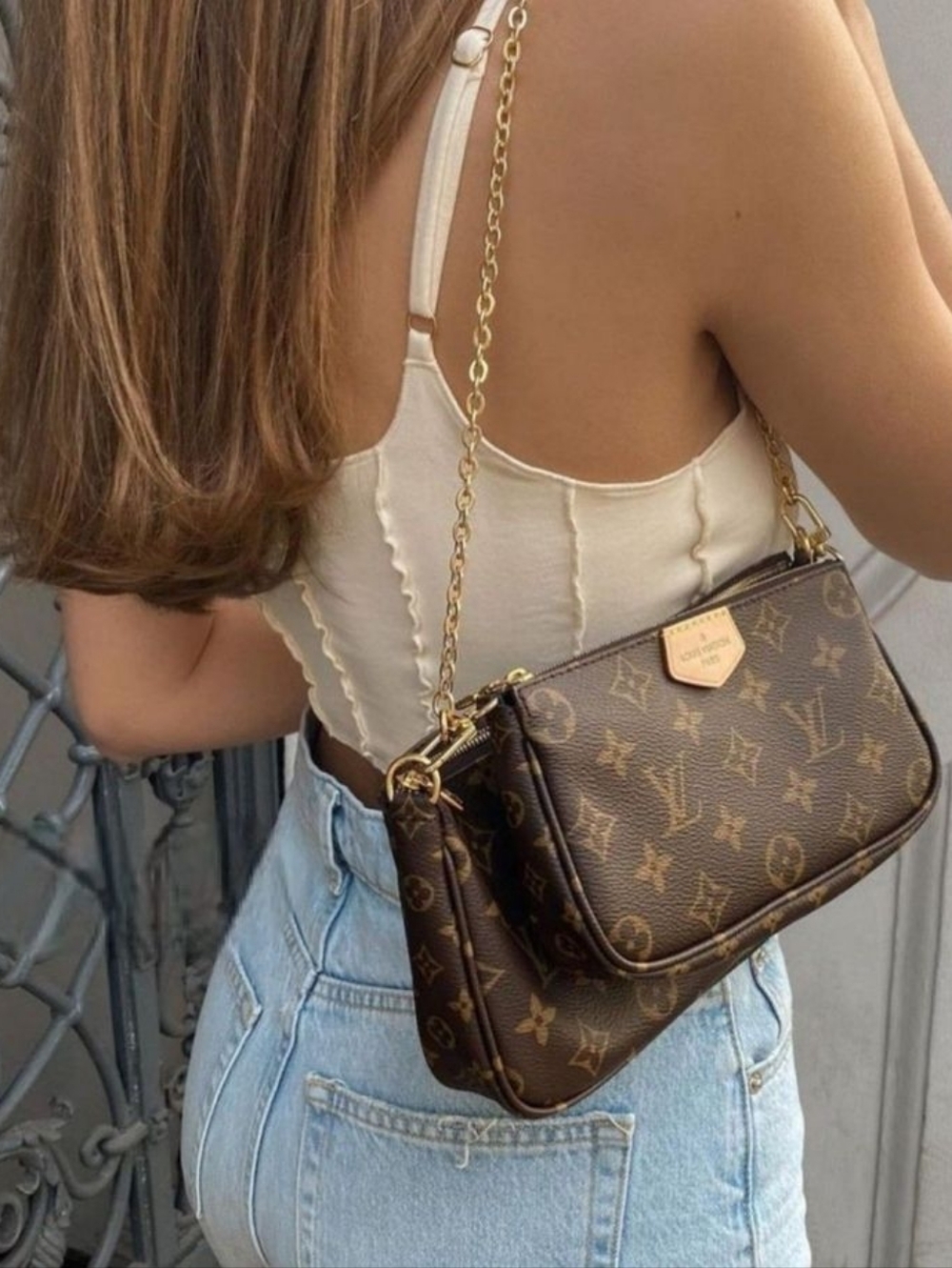 Louis Vuitton Multi Pochette Accessoires Pink Strap Microchip ✨ NEW - Picture 5 of 17